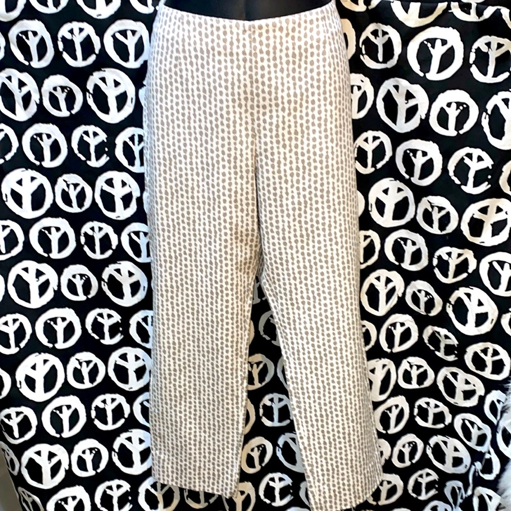 PESERICO MADE IN ITALY TAUOE/WHITE PRINT ANKLE/CROP PANTS SZ 46/32W